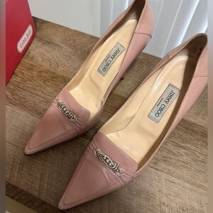 Jimmy Choo Blush Pink Heels with Silver Accents size 40 1/2
